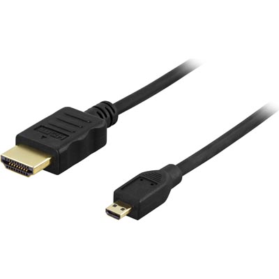 Deltaco HDMI - Micro HDMI 1.4 Cable, UltraHD, 1m, Black